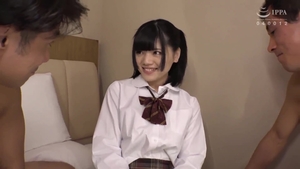 Petite & hairy teen chick debut cumshot