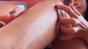 Anonymous: Solo hairy brunette masturbation