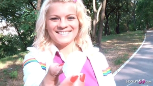 Too cute skinny deutsch scout 69 in public