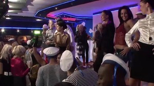 Busty chick group sex in the club