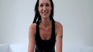 Czech babe touches natural tits