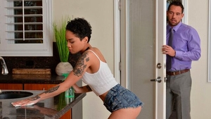 Very small tits ebony teen Honey Gold lusts slamming hard