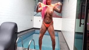 Hard pounding along with tattooed brazilian amateur