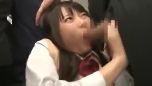 Asian cumshot on the train