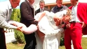 Naughty bride group sex at wedding