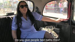 Mature voyeur in taxi