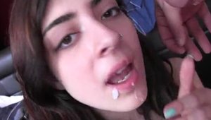 Passionate latina slut has a soft spot for hard swallow