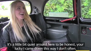 Scottish blonde babe voyeur ramming hard in a taxi