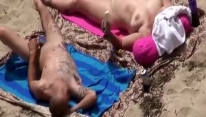 Chubby inked amateur voyeur in public