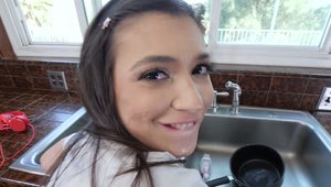 Team Skeet - Teen Brooklyn Gray raw ass fucking in the kitchen