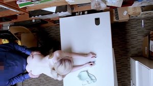 Petite blonde hair Lexi Lore hard sucking dick