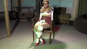 Blonde has a taste for bondage