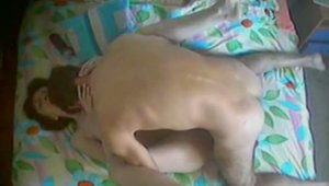 Voyeur european goes wild on cock in the bed