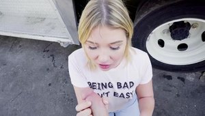 Dick sucking in public with busty blonde haired Zelda Morrison