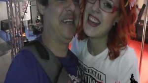 Daniela Evans and whore Carolina Abril group sex in public